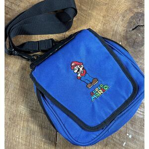 Nintendo DS Vintage Travel Case - Bright blue Mario embroidered - So cool!